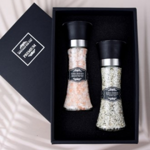 롱그라인더 히말라야 핑크소금 2P 선물세트, 핑크소금+구운허브소금