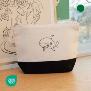 오코텍스 인증 투톤 에코 지퍼 파우치 19x15cm, 밑면 5cm