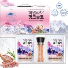 M19 히말라야 핑크솔트 리필 250g x2개+고급 그라인더 유리병(핑크솔트100g)1개 핑크솔트 3종 선물세트