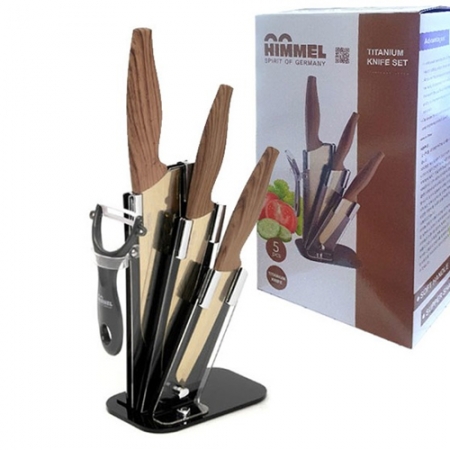 M28 7인치나이프+6인치나이프+4.5인치나이프+감자칼+칼거치대 힘멜 칼5종선물세트 #2