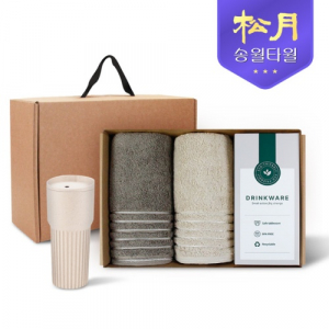 송월타올 리빙 기프트세트 7, 호텔컬렉션 필라라인40 2P + 커피텀블러709ml 1P