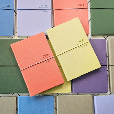 간지스 2026 마카롱 비건 레더 양장다이어리