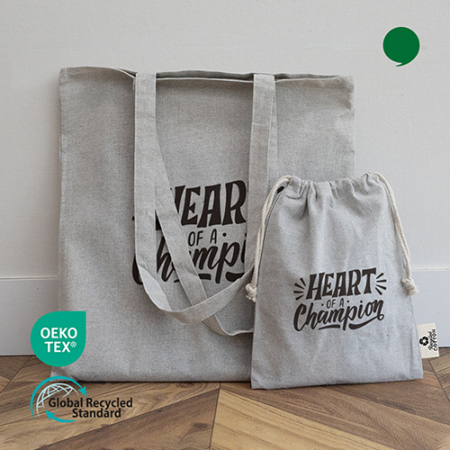 리사이클 그레이 세트 (컬러라이트 그레이 에코백 + 미르셔링 파우치 그레이) #2