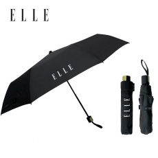 ELLE 엘르 3단 블랙 솔리드 방풍 우산