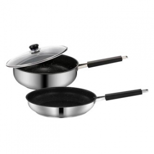 영국R 바제니 인덕션IH 스텐코팅 전골팬 28cm 2종 커플세트 + 내열유리뚜껑