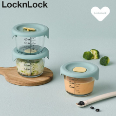 락앤락 514S3 리틀럽 디어 이유식용기 원형 실리콘 간편캡 260ml 3P 라벤더, 스카이블루