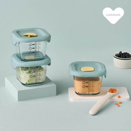 리틀럽 디어 이유식용기 정사각 실리콘 간편캡 260ML 3P HA #3