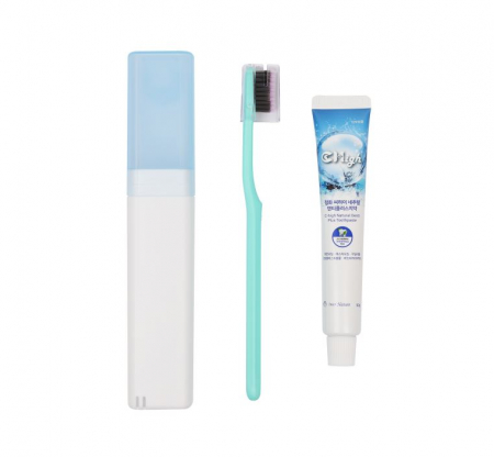 청화 휴대용 치약 칫솔세트(씨하이치약 50g, 자연분해칫솔-생분해)여행용 #2
