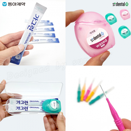 센스케어6호 가그린1p 스펀지치실 치간칫솔2p케이스 미니 구강세트 #5