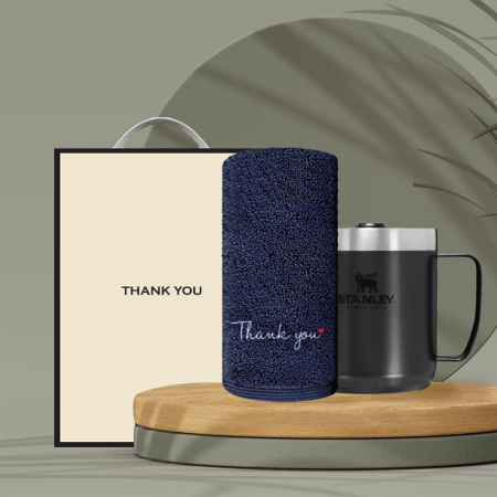 시즈넬 선물세트 스탠리 캠핑머그354ml+송월 땡큐타올190g #2