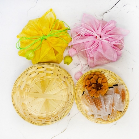 모시 함박꽃 복주머니, 명절 복주머니 선물보자기 한과 사탕 떡 포장 유치원선물 보자기 #2