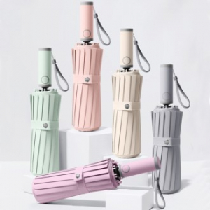 스타일 암막 접이식 자동 우양산, 16k 3단 암막 양우산 바닐라