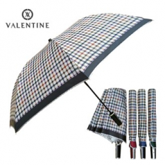 발렌타인 58X8 체크 실버 자동 2단 우산