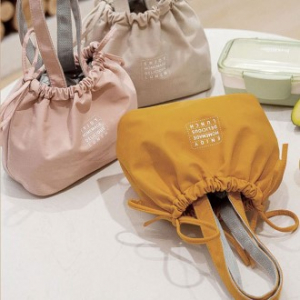 C064 심플 스트링 파우치, 버킷 보냉백 보온 미니보냉가방 도시락 가방 답례품