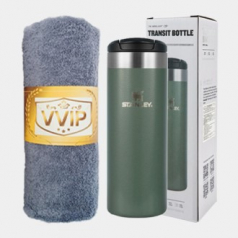 안심생활 건강세즈 57호, 스탠리 에어로라이트 보틀 473ml + 고려황제 코마타올 180g 세트 E