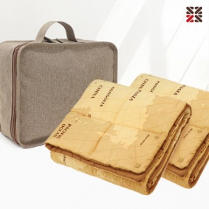 빈티지 캠핑 버튼담요 + 빅파우치세트