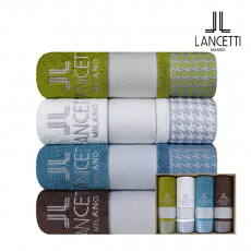 란체티 뱀부얀 하운드체크 전사 세면타올 4매