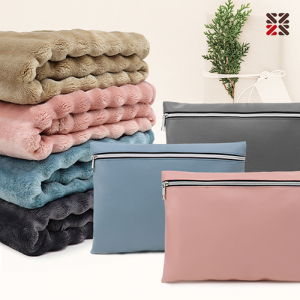 구름극세사담요 + 가죽파우치세트