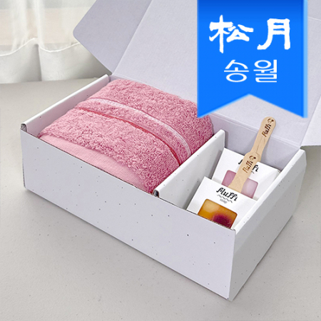 송월 비누 수건 기프트세트D 루시아 타올 1 + 비누스틱 2 답례품 단체선물 기념선물 #2