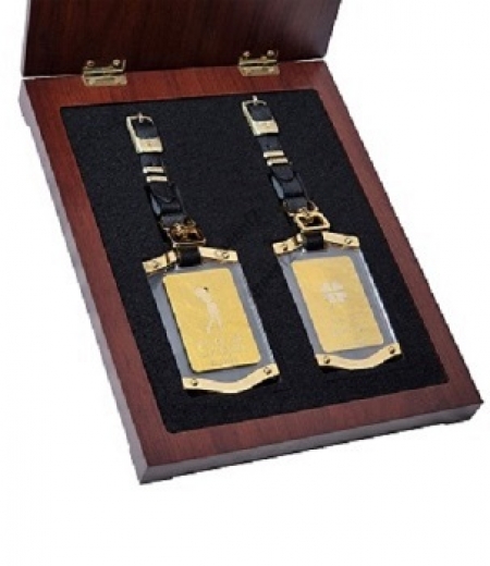 금판지 네임텍 가죽끈 고급 원목케이스 골프세트 - W2 #2