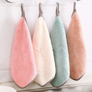 극세사 주방 핸드타월 고리수건 행주 타올 고리형 어린이집 유치원 수건