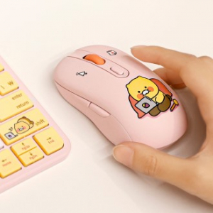 캐릭터 동물 무선 마우스 핑크
