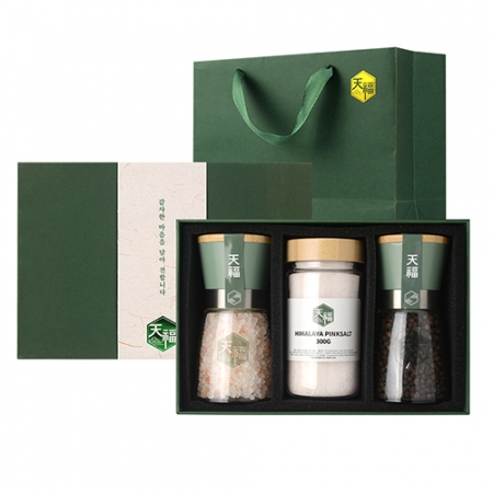 천복 203 히말라야 핑크소금 블랙페퍼 선물세트 히말라야 핑크소금 히말라야솔트 블랙페퍼 통후추 그라인더 리필소금 명절선물 추석선물 기념품 답례품 근로자의날 창립기념 선물세트 #3