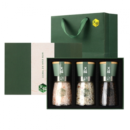 천복 203H 히말라야 핑크소금 허브솔트 블랙페퍼 선물세트 히말라야 핑크소금 히말라야솔트 블랙페퍼 통후추 허브소금 쉐프소금 그라인더 리필소금 명절선물 추석선물 기념품 답례품답례품 #3