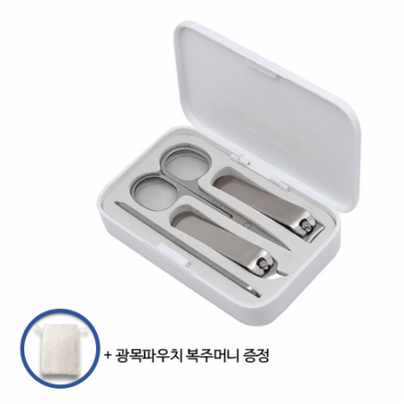 로페리아 손톱깎이4종세트 D타입 스텐 마그네틱 케이스 광목파우치 복주머니 포함 (0190176) #2