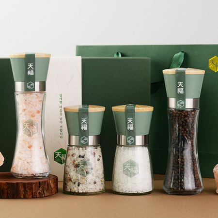 천복 244HW 히말라야 핑크솔트 허브솔트 화이트솔트 블랙페퍼 선물세트 히말라야핑크소금 히말라야솔트 허브소금 쉐프소금 화이트소금 블랙페퍼 통후추 그라인더 리필소금 명절선물 추석선물 기념품 답례품 #2