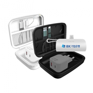 팝폰 CS48-1 도킹형 보조 배터리, 패브릭 고속케이블 멀티충전기 선물세트