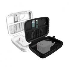 여행용충전기 선물세트, 2IN1 패브릭 고속충전 케이블 2포트 충전기 선물세트 CS48 POP