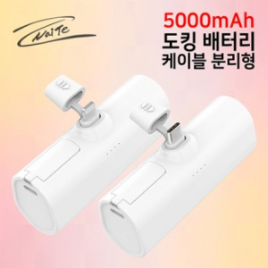 나이테 휴대용 도킹형 보조배터리 5000mAh C+C 케이블 분리형
