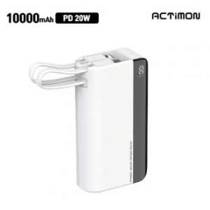 엑티몬 20W 고속 미니 보조배터리 10000mAh, C+8 PIN