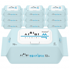 시치미쓱 병풀시카 플러스 캡형 물티슈 72매 1팩