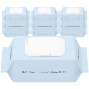 H2O클린 초순수 플레인 대용량 라이트 물티슈 캡형 1팩(100매입)