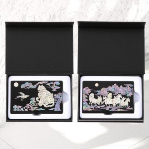 더피굿즈 까치와호랑이 팔마도 나전명함케이스