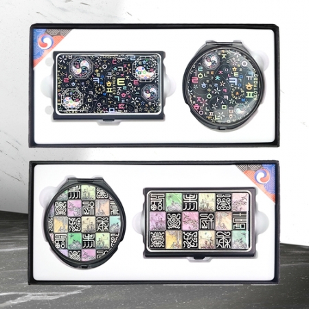 한글태극 신문자도 자개 경량 명함케이스 손거울세트 #2