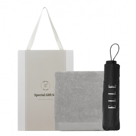 더마음가는 선물타올 200g  3단 수동우산 세트 #2
