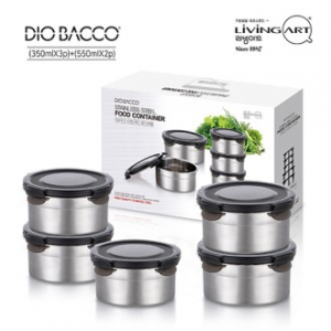 리빙아트 스텐 밀폐용기 5종