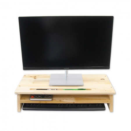 우드밀리 원목 삼나무 2단 530 엣지 모니터 받침대 #2