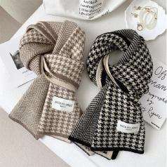 체크 남여공용 겨울 목도리