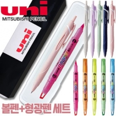 uni 제트스트림 150 소프트 볼펜 (0.38mm, 0.5mm, 0.7mm) + 프로퍼스 윈도우 형광펜세트