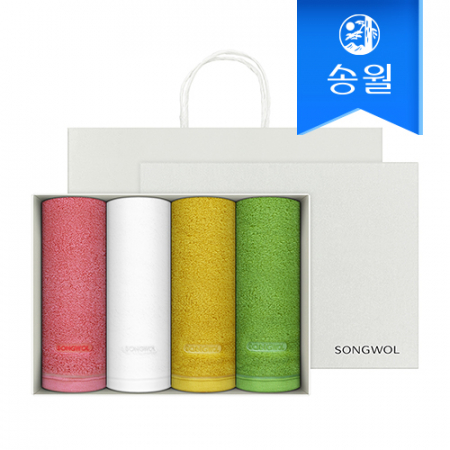 [송월타올] 컬러풀 170g 세면타올 4매 선물세트 쇼핑백 #2