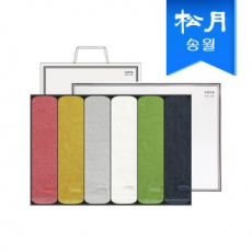 [송월타올] 컬러풀 170g 세면타올 6매 선물세트 쇼핑백