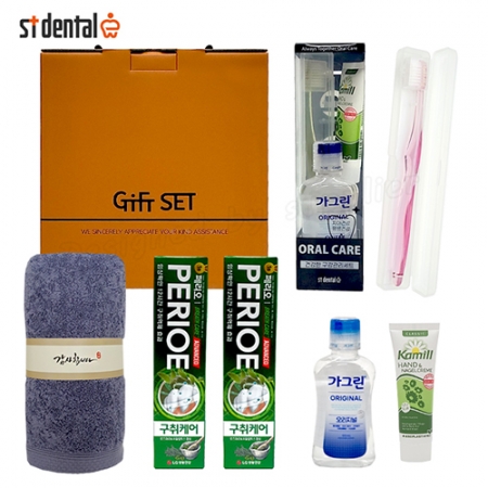 신박한세트 1호 송월타올 페리오100g 가그린 카밀핸드크림 칫솔치약 선물세트 #2