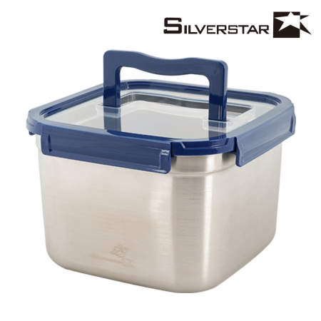 실버스타 다므니 304포스코정품  분리형 무연마제 정사각 스텐김치통 핸디3호 5.9L #2