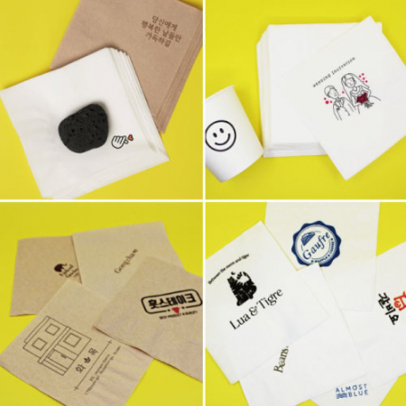 칵테일냅킨 로고인쇄 친환경 네프킨 업소용 제작 인쇄 가능 무지 티슈 식당용 #3