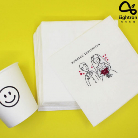 칵테일냅킨 로고인쇄 친환경 네프킨 업소용 제작 인쇄 가능 무지 티슈 식당용 #2