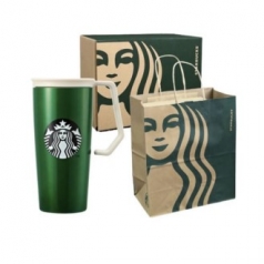 스타벅스 정품 그린 처비 핸들 텀블러 473ml 기프트박스 쇼핑백